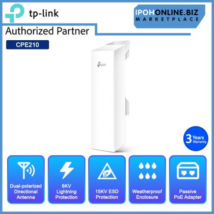 Tp-Link Pharos CPE210 2.4GHz 300Mpbs 9dBi Outdoor CPE
